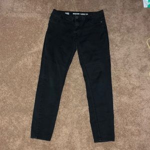 Black straight cut jeans.